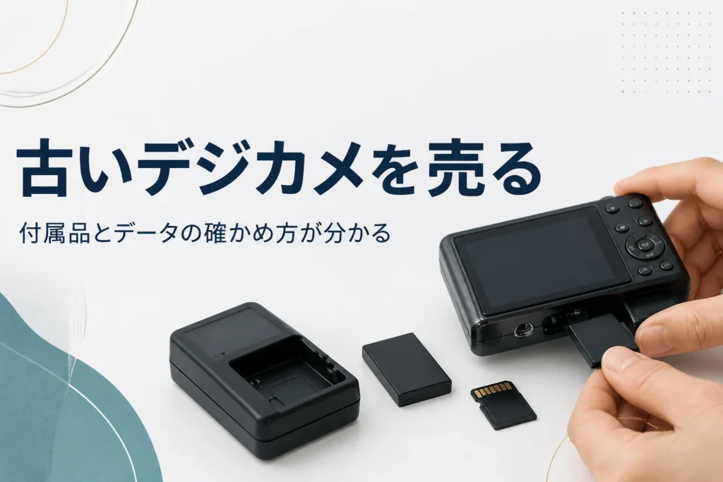 古いコンパクトデジカメからバッテリーを取り出す手元