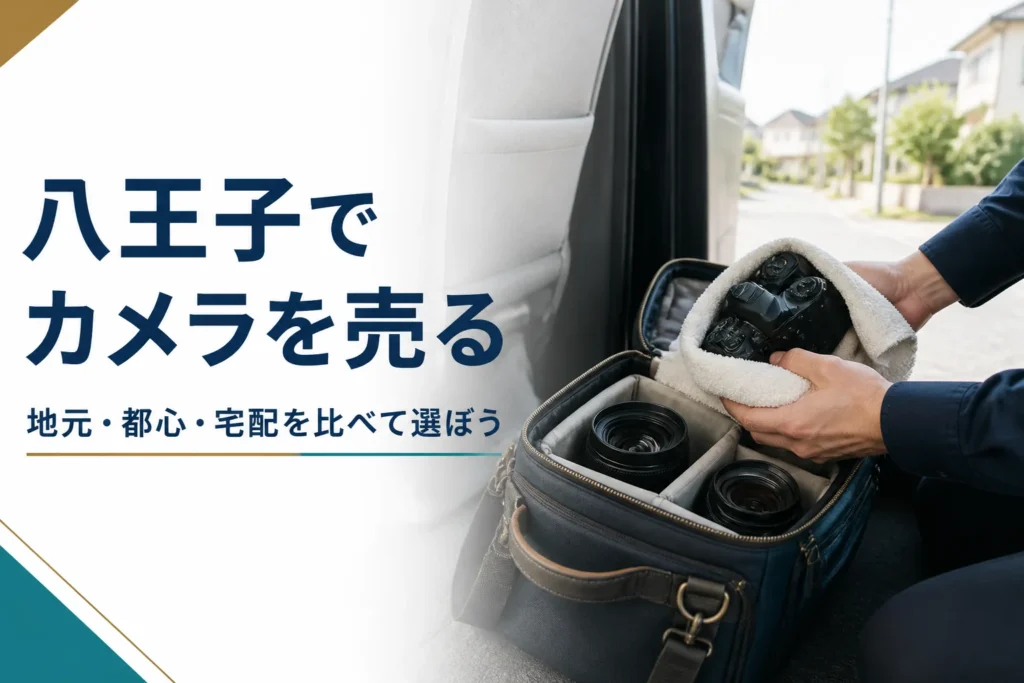 タオルでくるんだ一眼レフをカメラバッグに入れて車に積んでいる手元