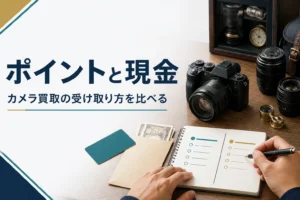 カメラ買取でポイントと現金の受け取り方を比べる手元