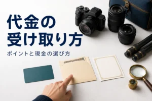 カメラ買取の代金をポイントか現金か選ぶ手元
