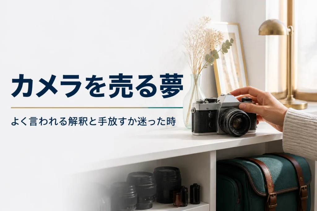 朝の光の中で棚の古いフィルムカメラに触れる手元