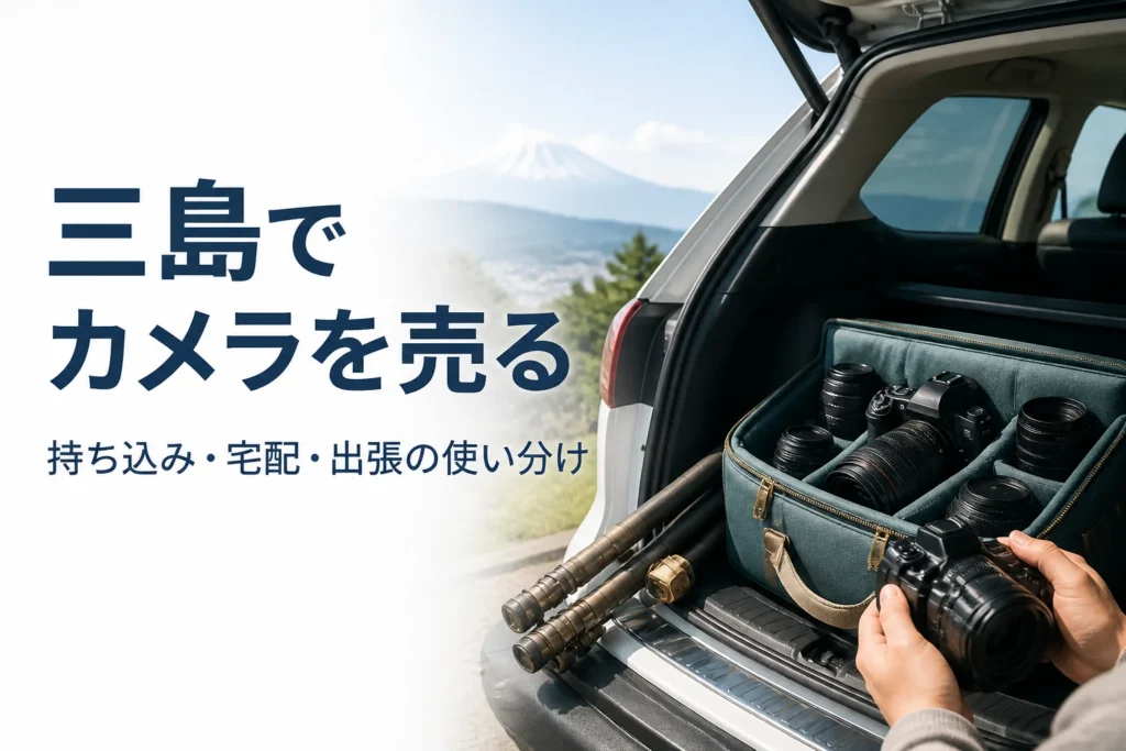 車の荷室にカメラバッグと三脚を積み、持ち込みの準備をしている様子