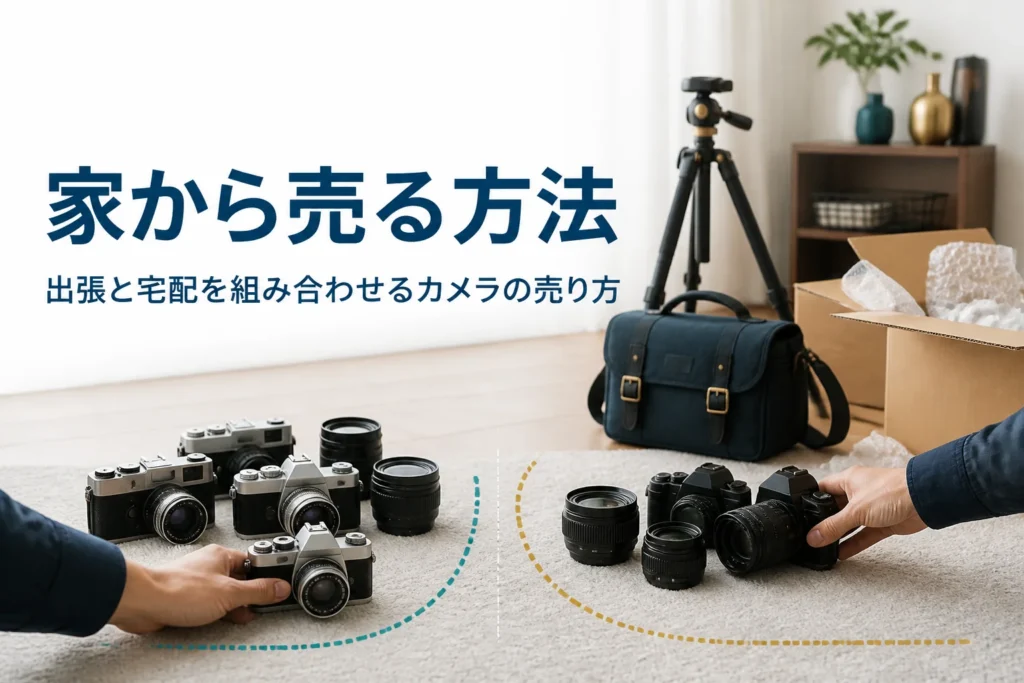 自宅でカメラや三脚を出張用と宅配用に分ける手元
